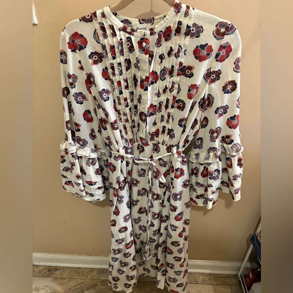 NWOT Madewell x Karen Walker Floral Fantasia Ruffled Cotton Midi Dress Women’s 6 - Picture 9 of 16